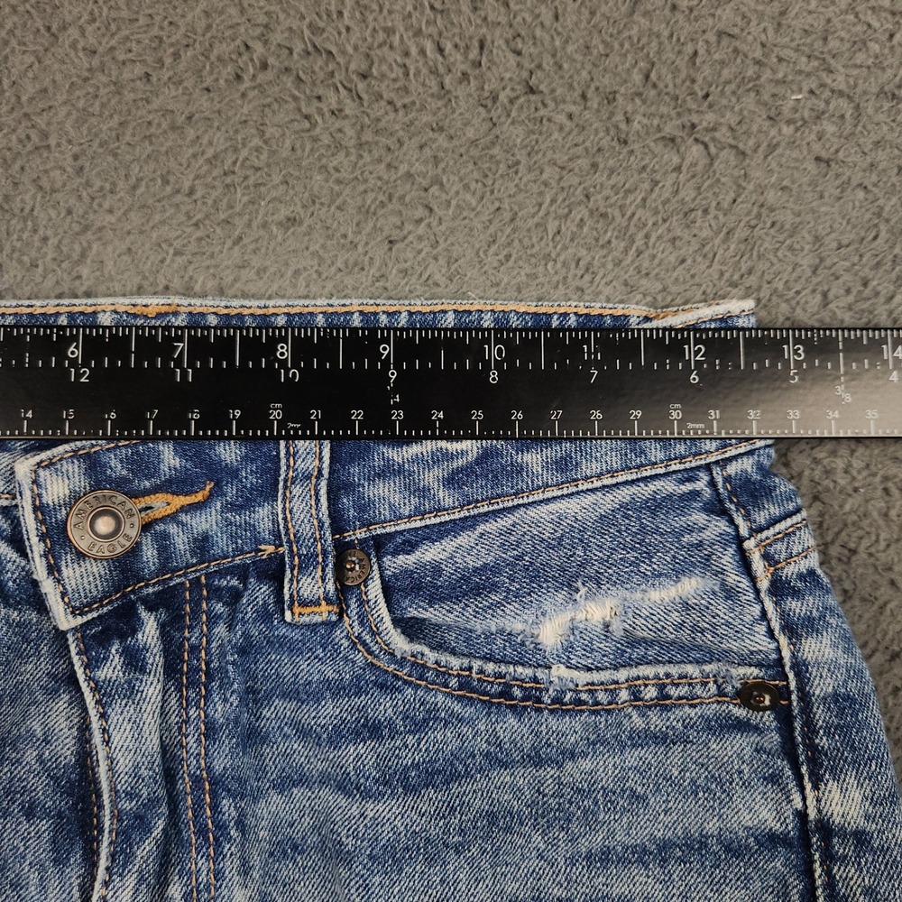 American Eagle Denim Mom Short Womens 00 High Rise Distress STRIGID Cutoff 24x2" - Picture 4 of 12